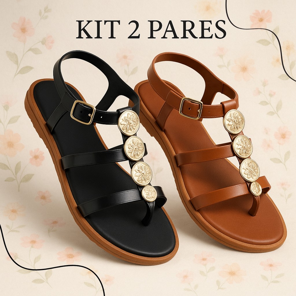 Kit 2 Pares Sandália Feminina Papete Confortável e Macia Luxo Para o Verão - Caribe em Oferta na Shopee
