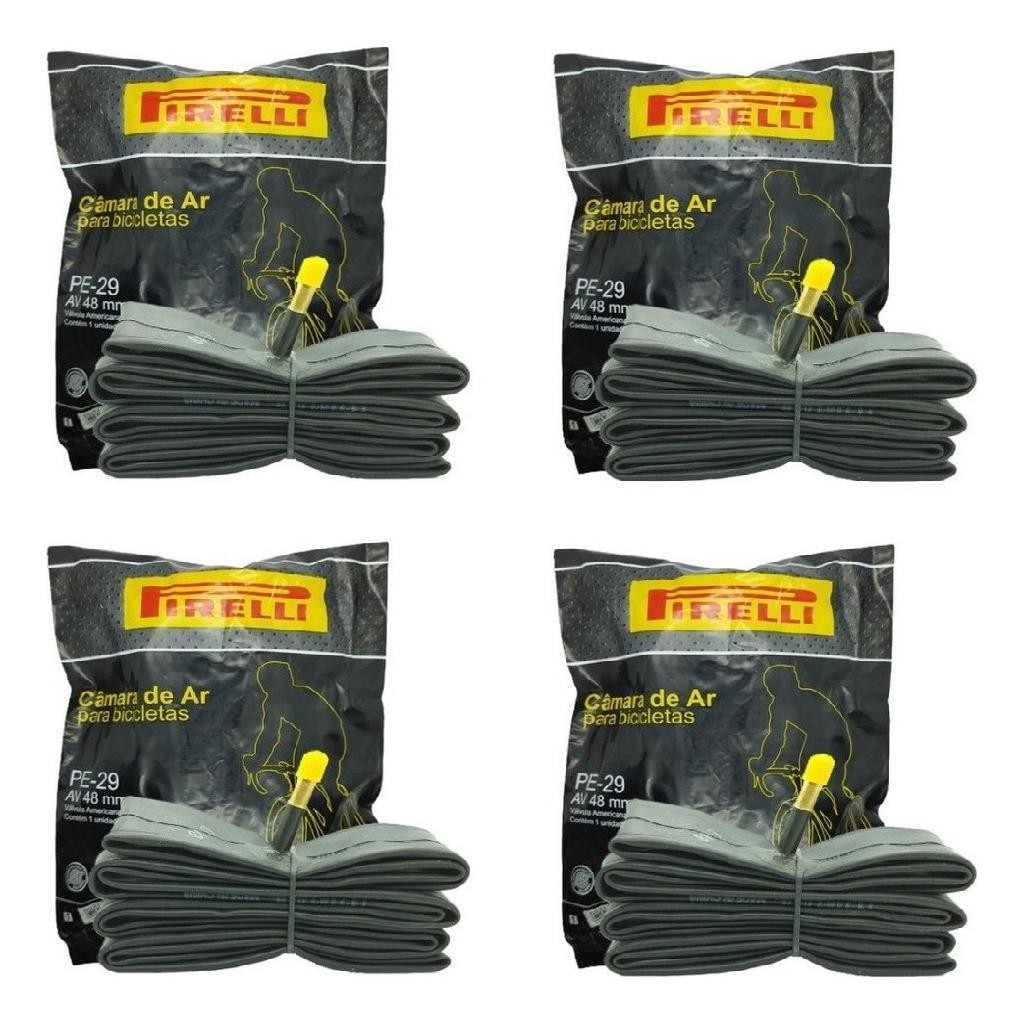 Câmaras Ar Bico 48mm Grosso Kit 4 Bicicleta Aro 26 Pirelli em Oferta na Shopee