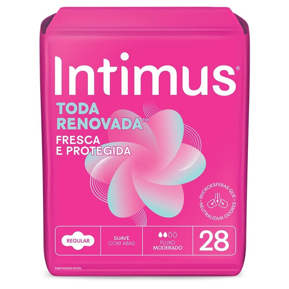 Absorvente Intimus Toda Renovada Suave Com Abas 28 Unidades em Oferta na Shopee