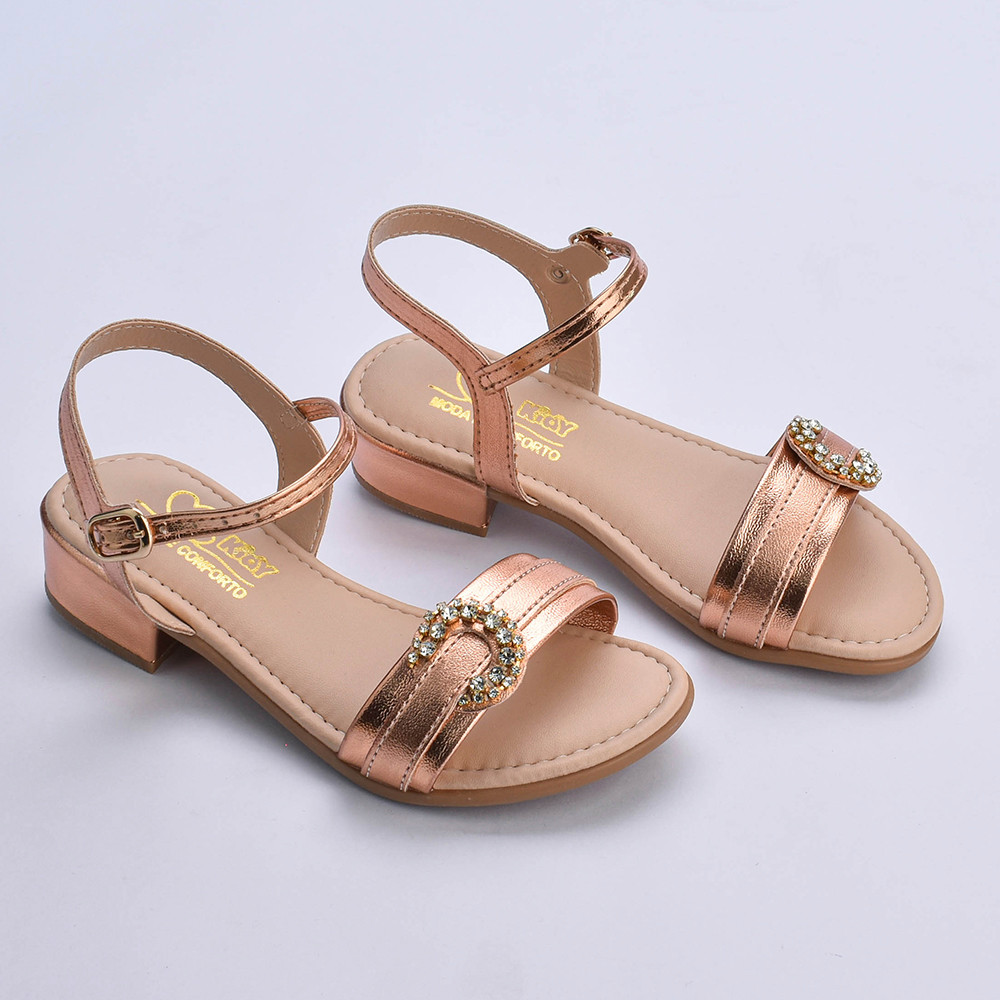 Sandália Infantil Menina Kidy Isis Bronze Metalizada Festa Elegante Confortável Anatômica Moda em Oferta na Shopee