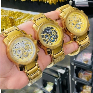 Relógio Masculino PROVA D'ÁGUA Linha Completa Masculina Dourada em Oferta na Shopee