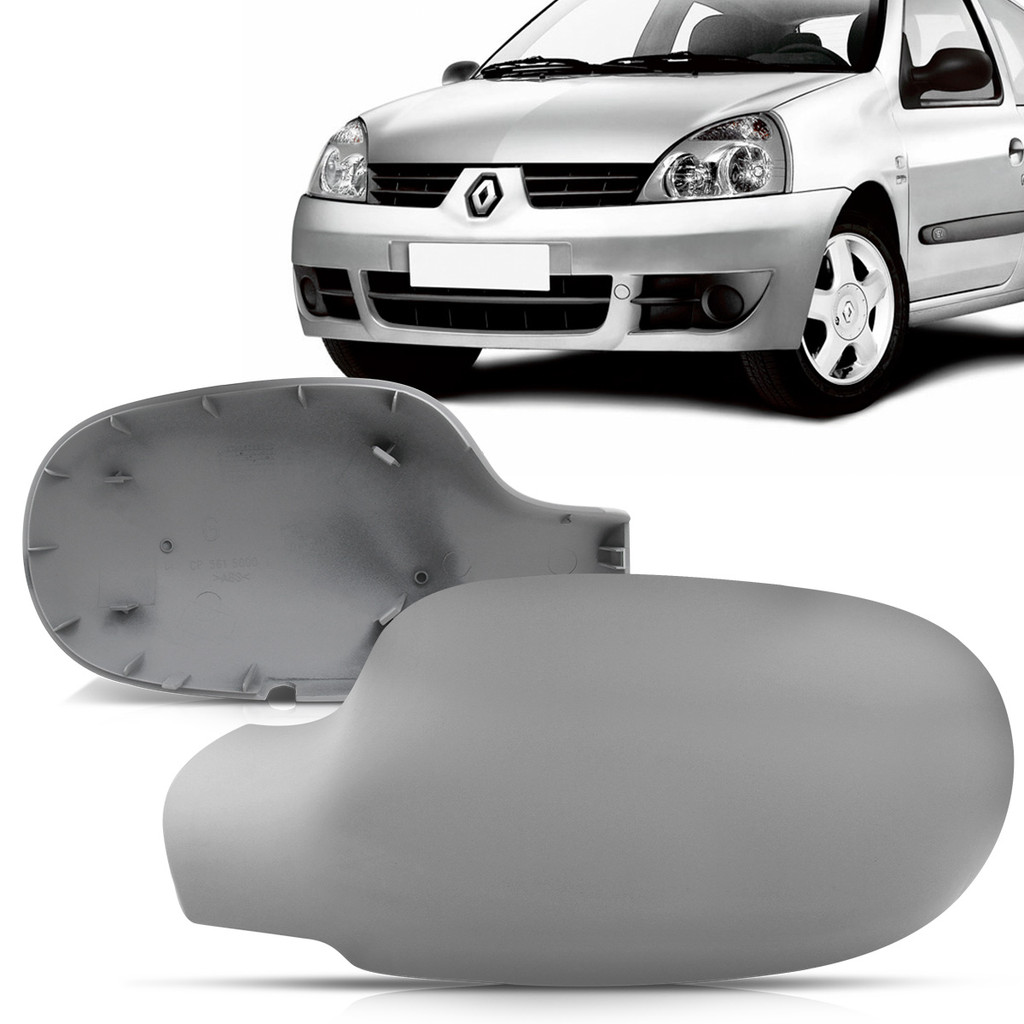 Capa Retrovisor Clio 99 2000 2001 2002 2003 2004 2005 2006 2007 2008 2009 2010 2011 2012 Preto Liso