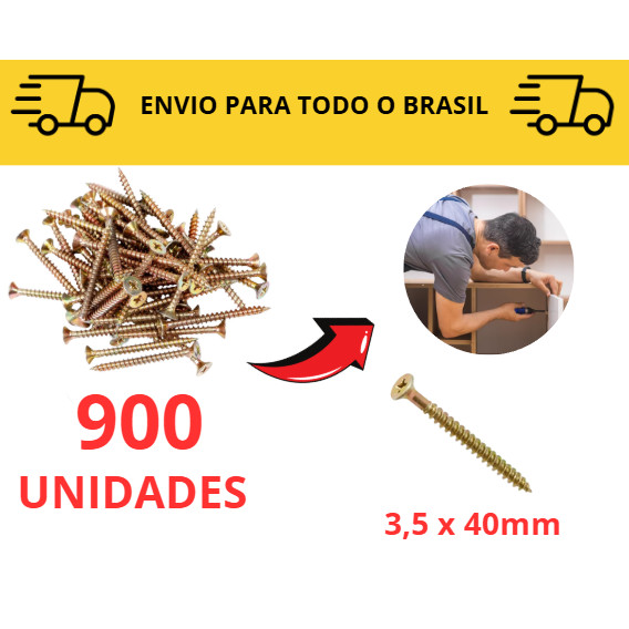 Kit 10 a 100 unidades Parafuso philips para Madeira Chipboard 4cm/ Philips/ Parafusos