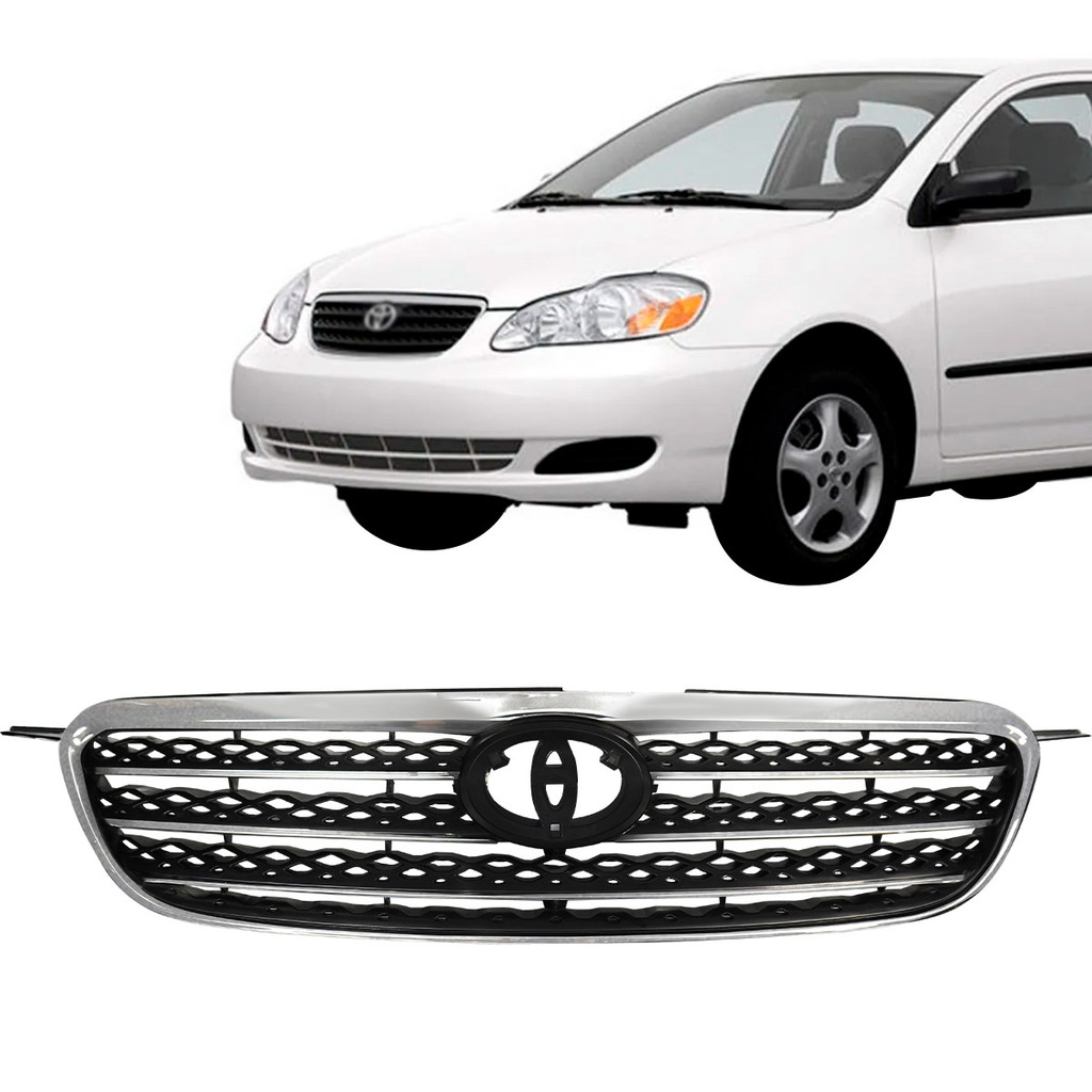 Grade Dianteira Corolla Xei 2006 2007 2008 Com Friso Cromado em Oferta na Shopee