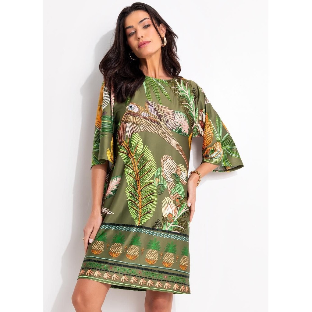 Vestido Em Malha Fria Verde Quintess