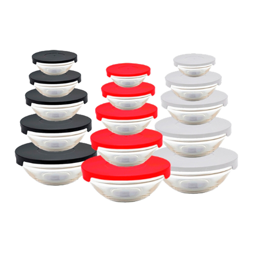 Kit 5 Potes de Vidro com Tampa | Freezer Micro-ondas | Alta Durabilidade l Marmita l Resistentes135/200/400/550/1000