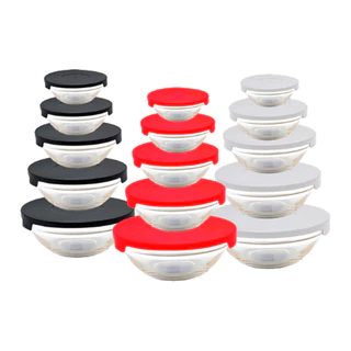 Kit 5 Potes de Vidro com Tampa | Freezer Micro-ondas | Alta Durabilidade l Marmita l Resistentes135/