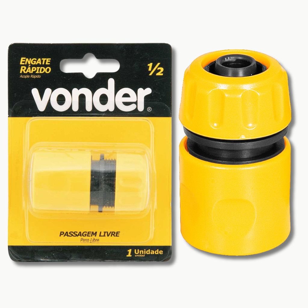 Engate Rápido Mangueira 1/2" Jardim VONDER ABS Amarelo · foto 2
