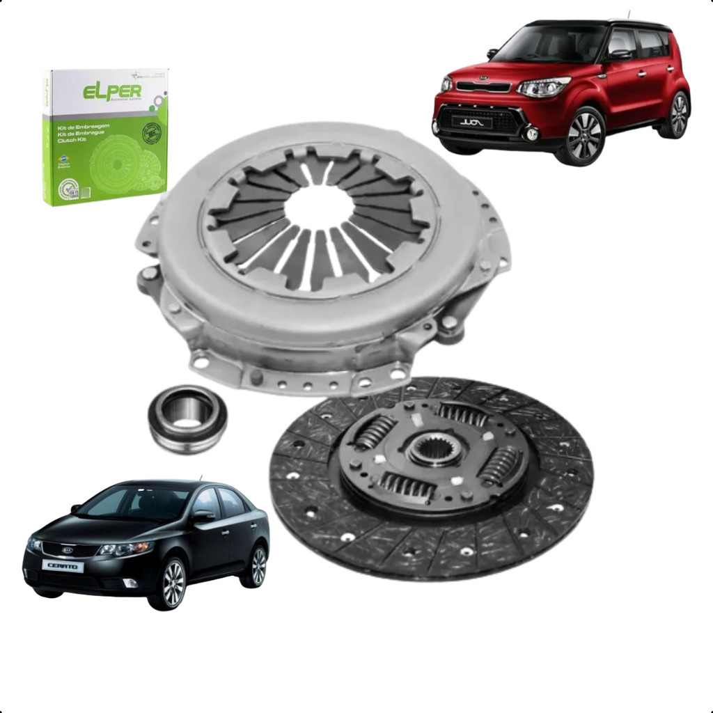 Kit Embreagem Platô Disco e Rolamento Cerato Soul 09/11
