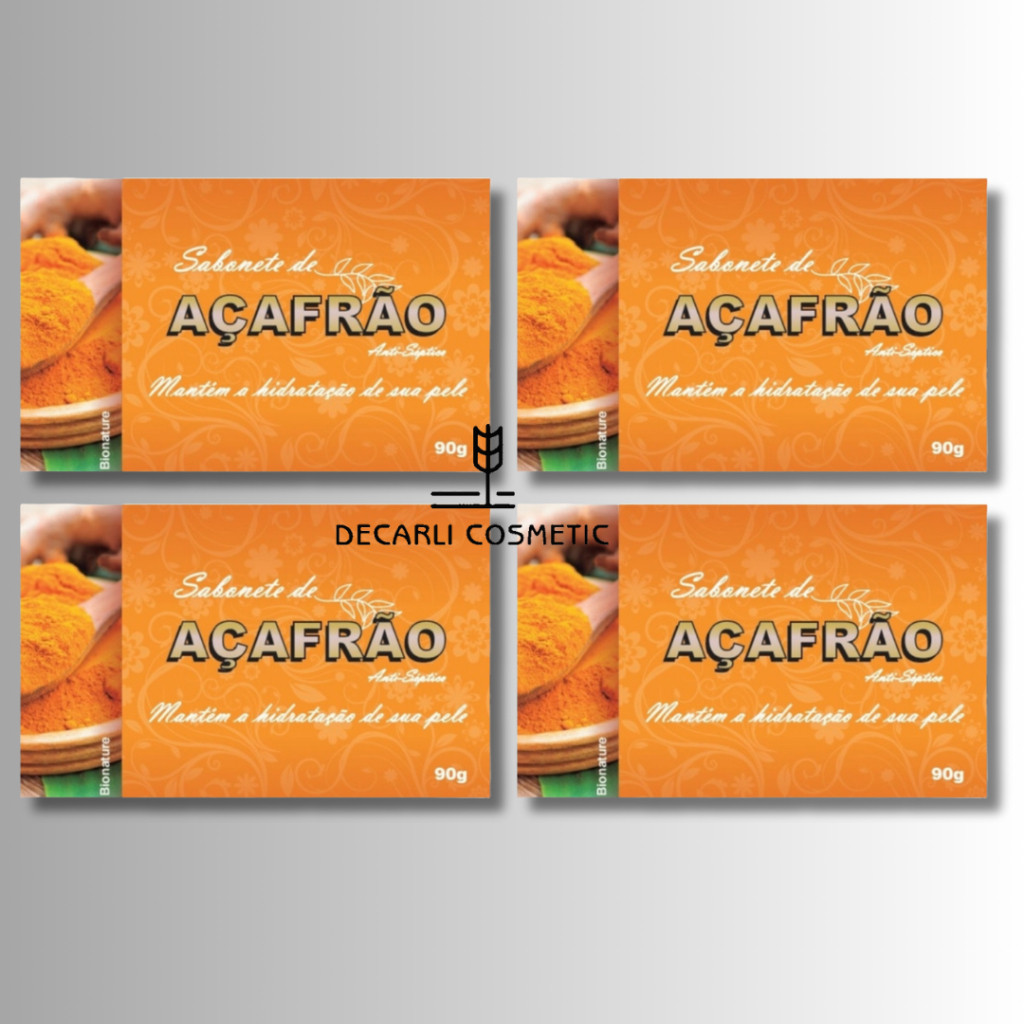 4 UN Sabonete Barra de Açafrão 90g - Bionature
