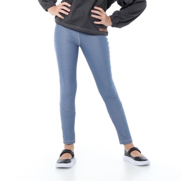Legging Infantil Jeans Fake Azul Jeans 1 a 14 Anos