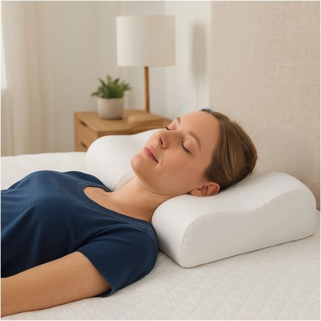 Travesseiro Cervical Pescoço Ortopédico Apoio Encosto Dormir Conforto Algodão Fronha Saúde Descanso