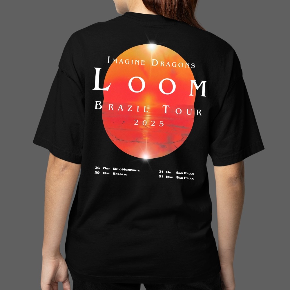 Camiseta Unissex Loom Imagine Dragons Brazil Tour 2025 em Oferta na Shopee