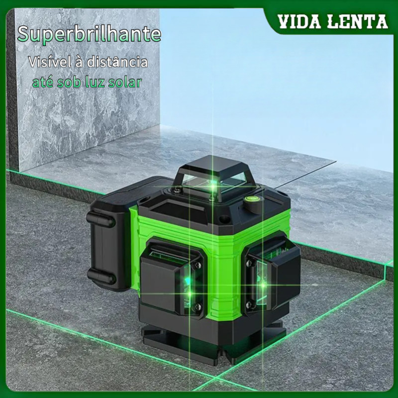 Nível a Laser Profissional 360° Auto,Nivelamento com 8/12/16 Linhas Rotativas Ajustável ,Ferramenta de Medição