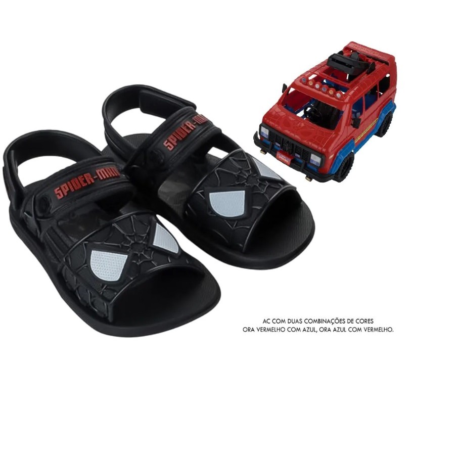 Sandália Infantil Homem Aranha com Furgão Grendene Kids 23222 100% Original com Nota Fiscal Garantia