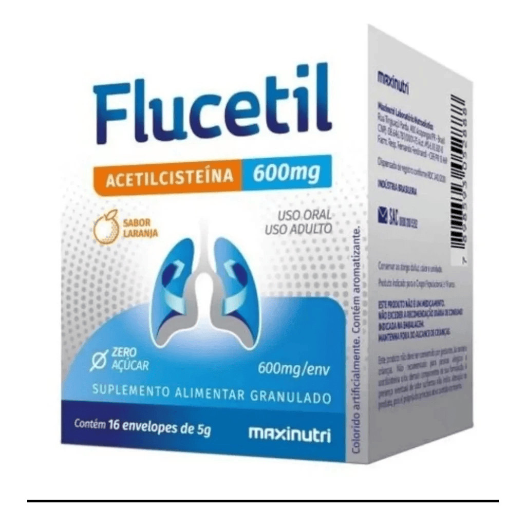 Flucetil Acetilcisteína 600mg 16 Envelopes Expectorante