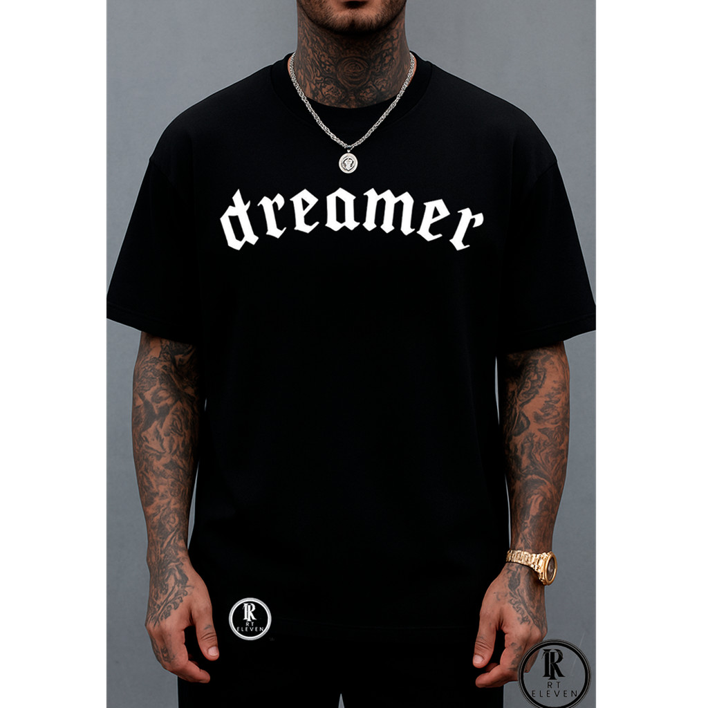 Camiseta Oversized Dreamer Sonhador Streetwear Unissex Malha Premium Algodão Penteado Confortável
