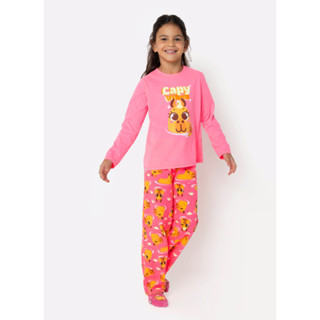 Pijama Manga Longa Algodão Menina Capivara Vibes - Puket em Oferta na Shopee