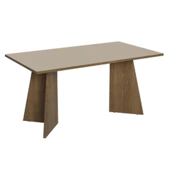 Mesa de Jantar Retangular Tampo de Madeira 5389 Rustic/Crema Madesa