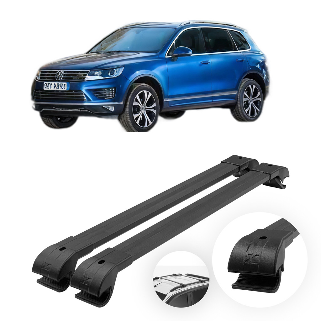 Suporte Para Teto Travessa Bagageiro Volkswagen Touareg 2010 A 2018 Par 100% Alumínio