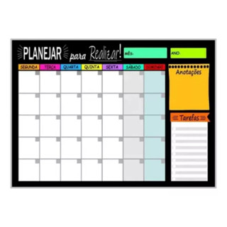 Quadro Lousa Organizadora De Rotina Semanal Mensal 40x60 - 26x36 Planejar Planejador em Oferta na Shopee