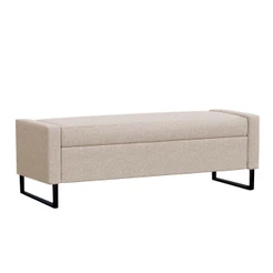 Recamier Bau Paris Base De Metal 1,20m Linho Bege - Inova Decor