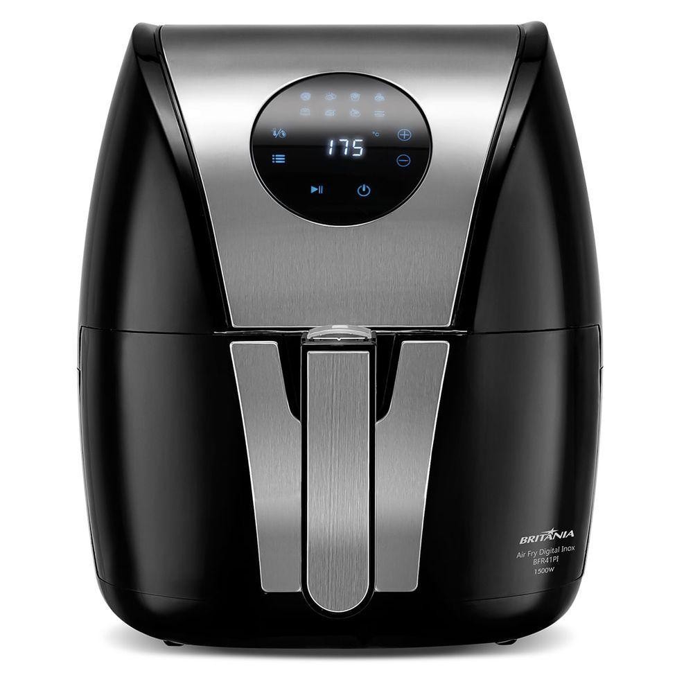 Air Fryer Britânia 5L Antiaderente Digital Inox 1500W BFR41PI 110V em Oferta na Shopee