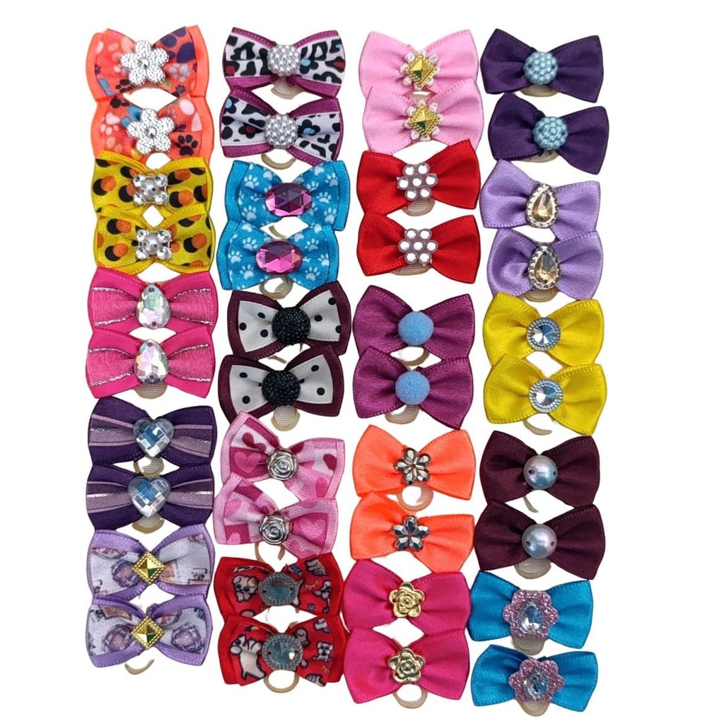 Laços Pet 20 Lacinhos Cachorro Fêmea 10 Pares FILHOTE PEQUENO Rochanelli em Oferta na Shopee