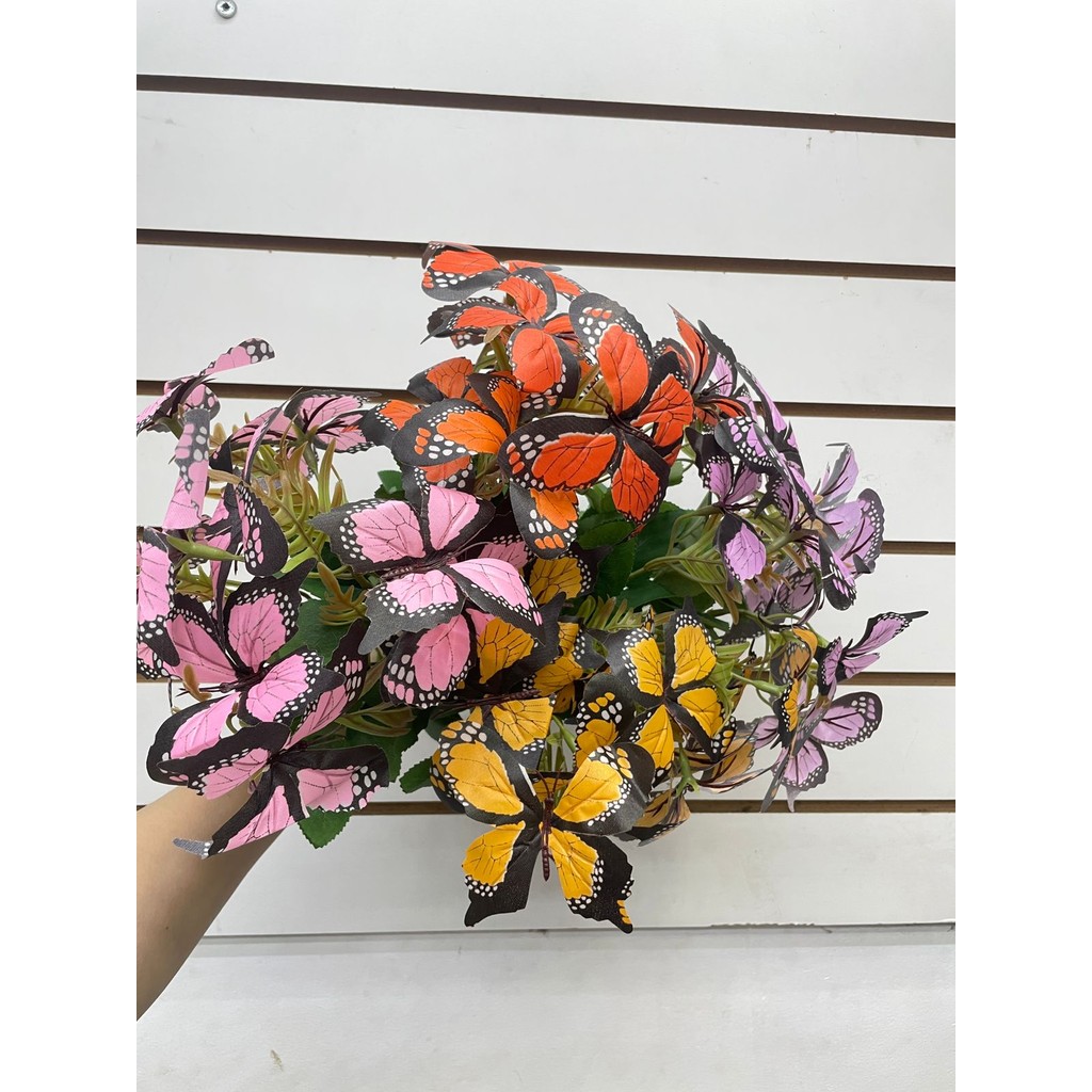 Buquê Artificial de Borboletas Decorativas 36cm com 10 Unidades/H0072