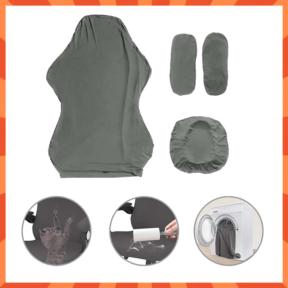 Capas para cadeira de jogos com apoio de braço, conjunto de capas de cadeira de jogos com universais elásticas - 4 peças