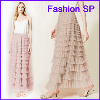 Saia De Malha Feminina Com Babados Saia De Gaze Doce Saia Longa Plissada em Oferta na Shopee