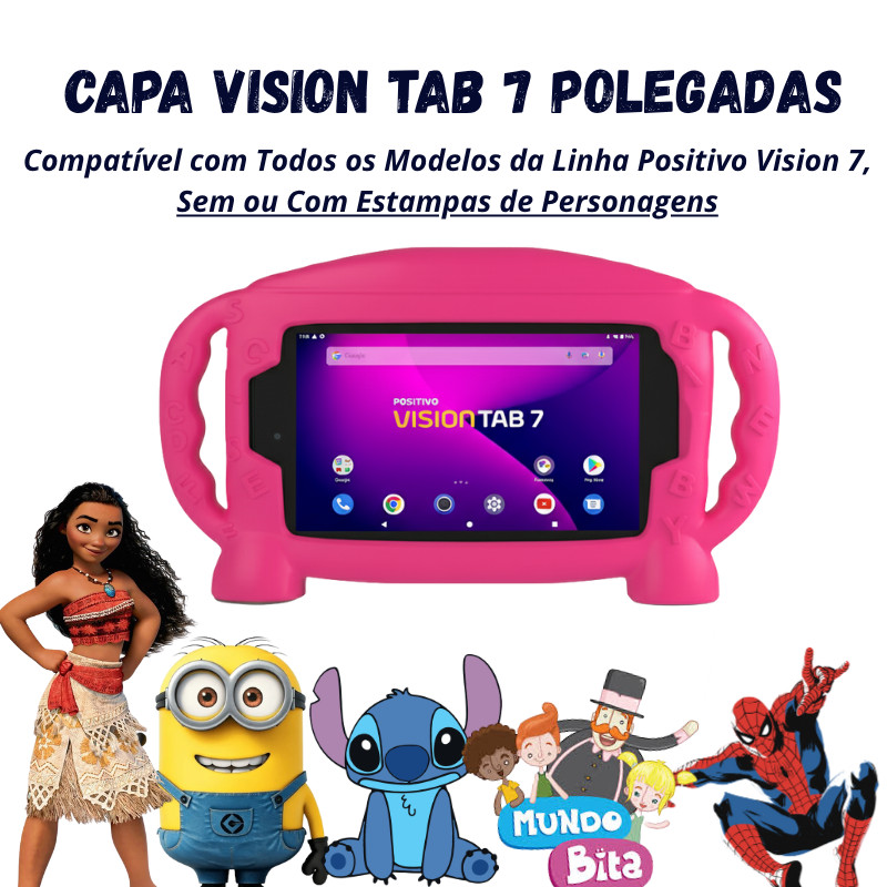 Capinha Emborrachada Infantil Tablet Positivo Vision Tab 7 T770 32GB  Android 8.0