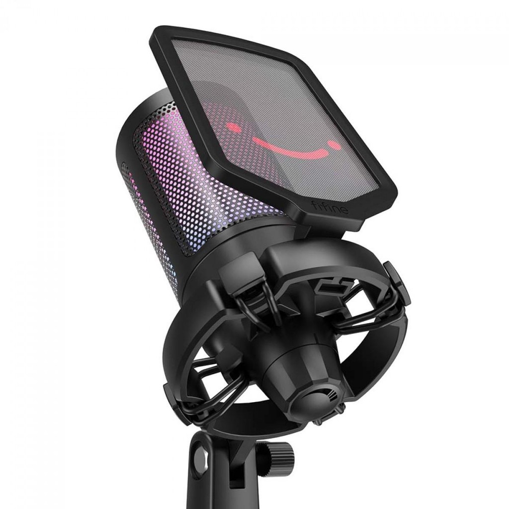 Microfone Gamer Fifine Ampligame A6NEO, RGB, USB, Black - detalhe
