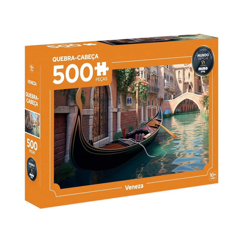 Quebra-Cabeça Mundo em Peças Veneza 500 peças Mimo Toys - 2646 em Oferta na Shopee