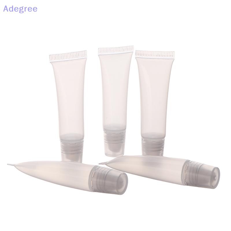 Adegree 10 Pçs 5ml Tubos Vazios De Brilho Labial Tubo De Batom Bálsamo Macio Maquiagem Squeeze Claro Recipiente Garrafa 