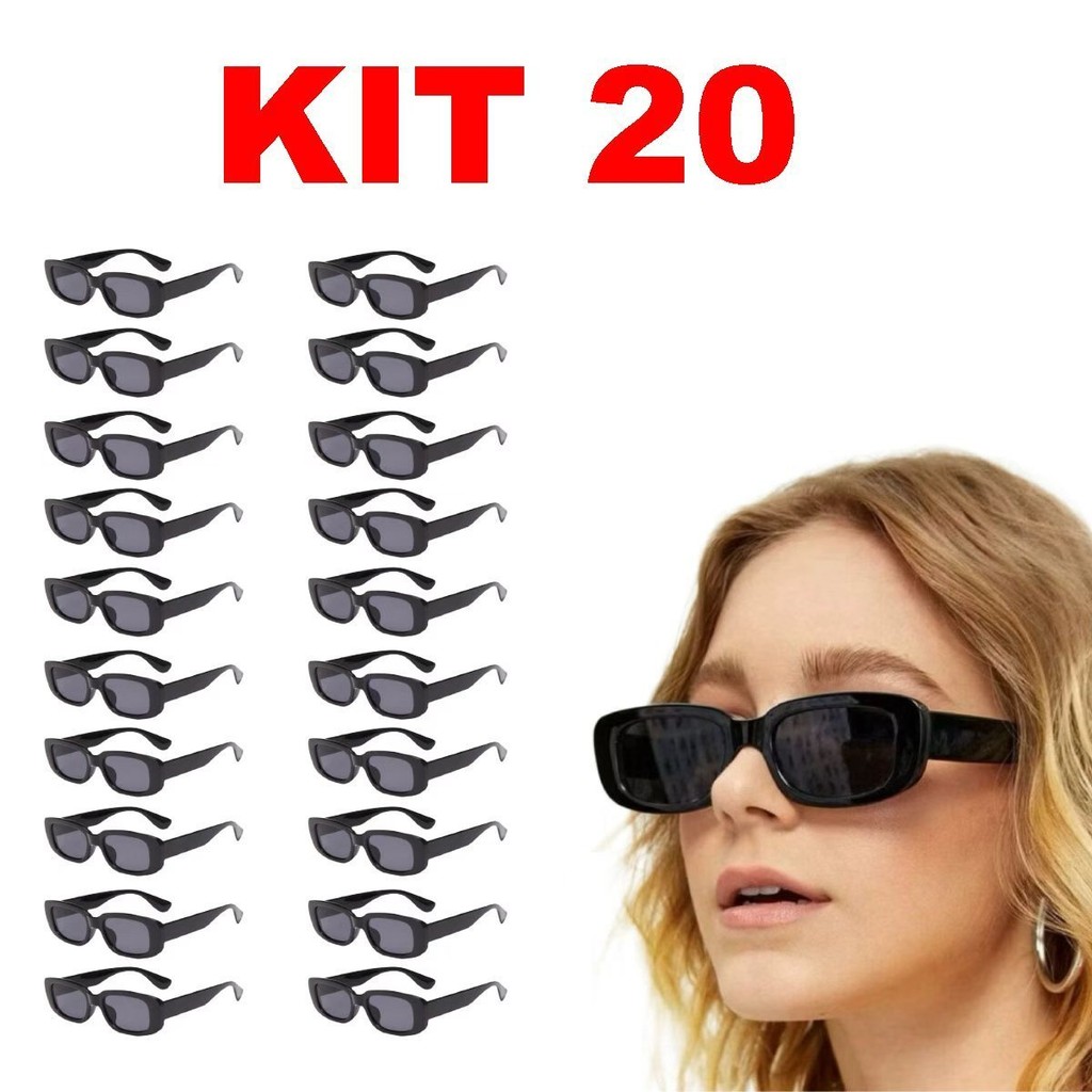 Kit20   Óculos De Sol Retrô Vintage  preto  marisa em Oferta na Shopee