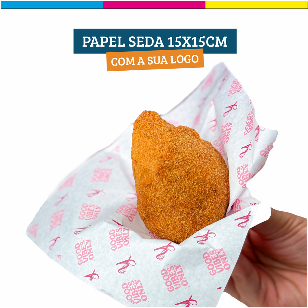 Papel Manteiga 15X15cm Personalizado com a sua logo em Oferta na Shopee