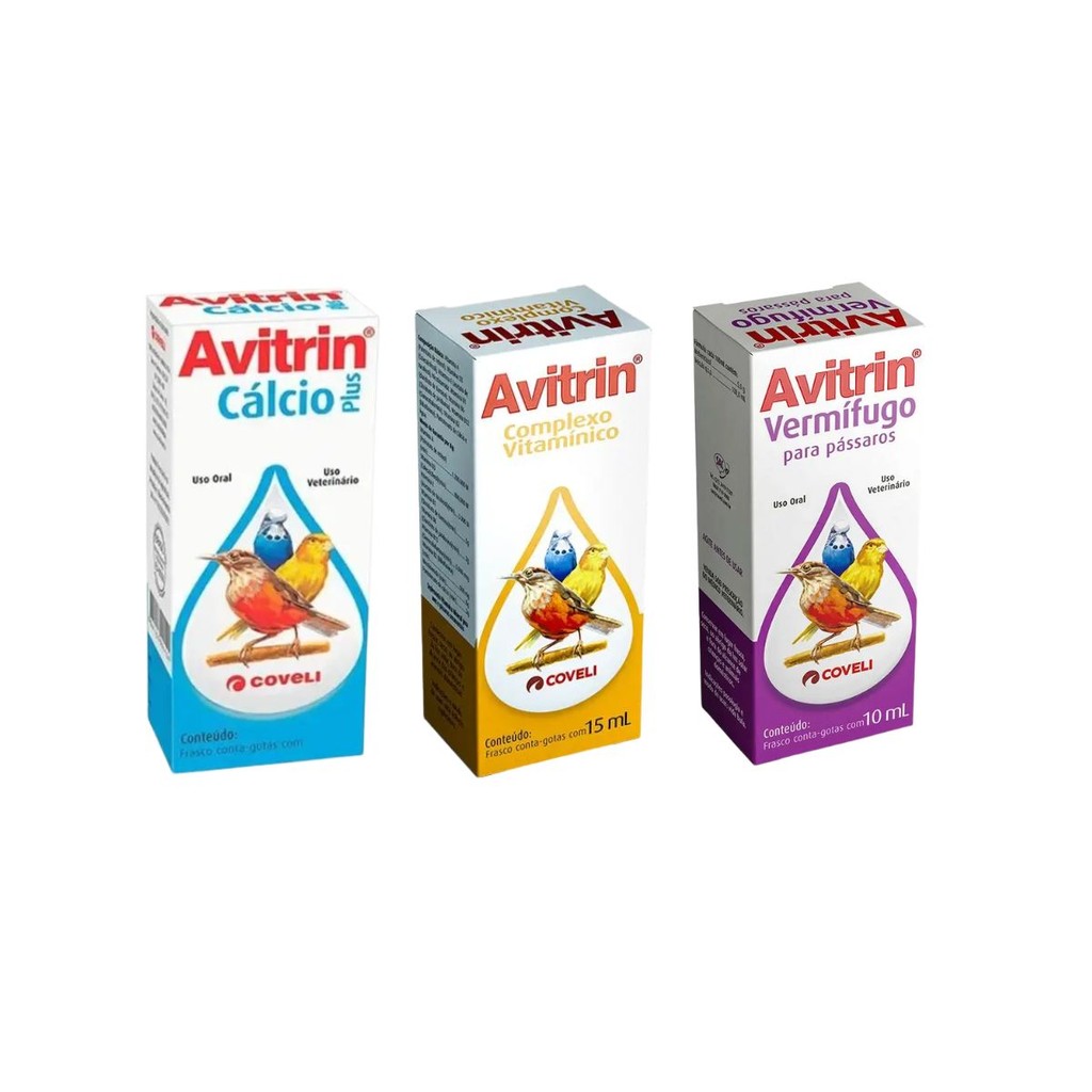 Kit Avitrin Completo: Vitamínico + Cálcio Plus + Muda