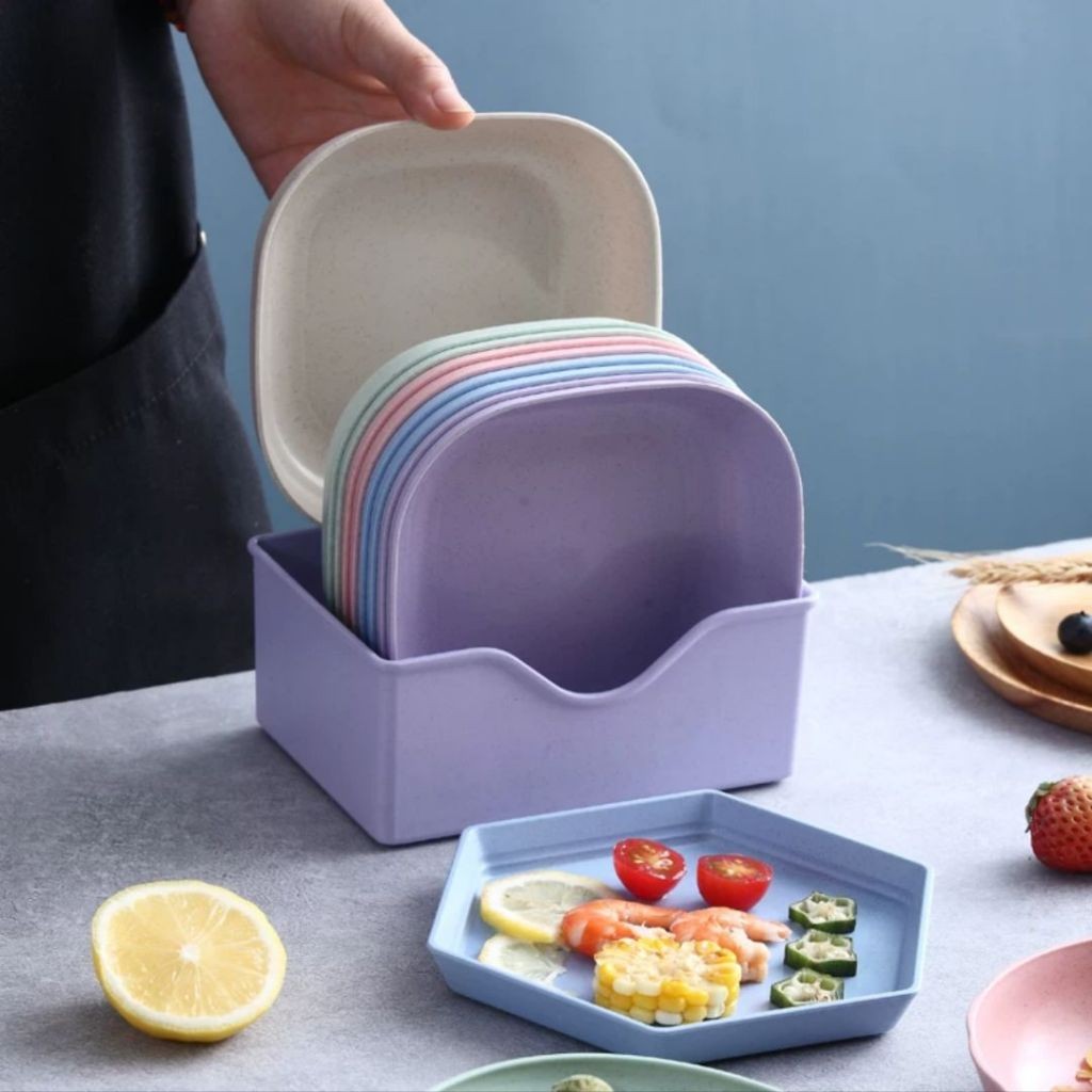 Kit Com 10/20/30 Pratos Plásticos Duros Reutilizaveis Com Suporte Para Crianças Dia Das Crianças e