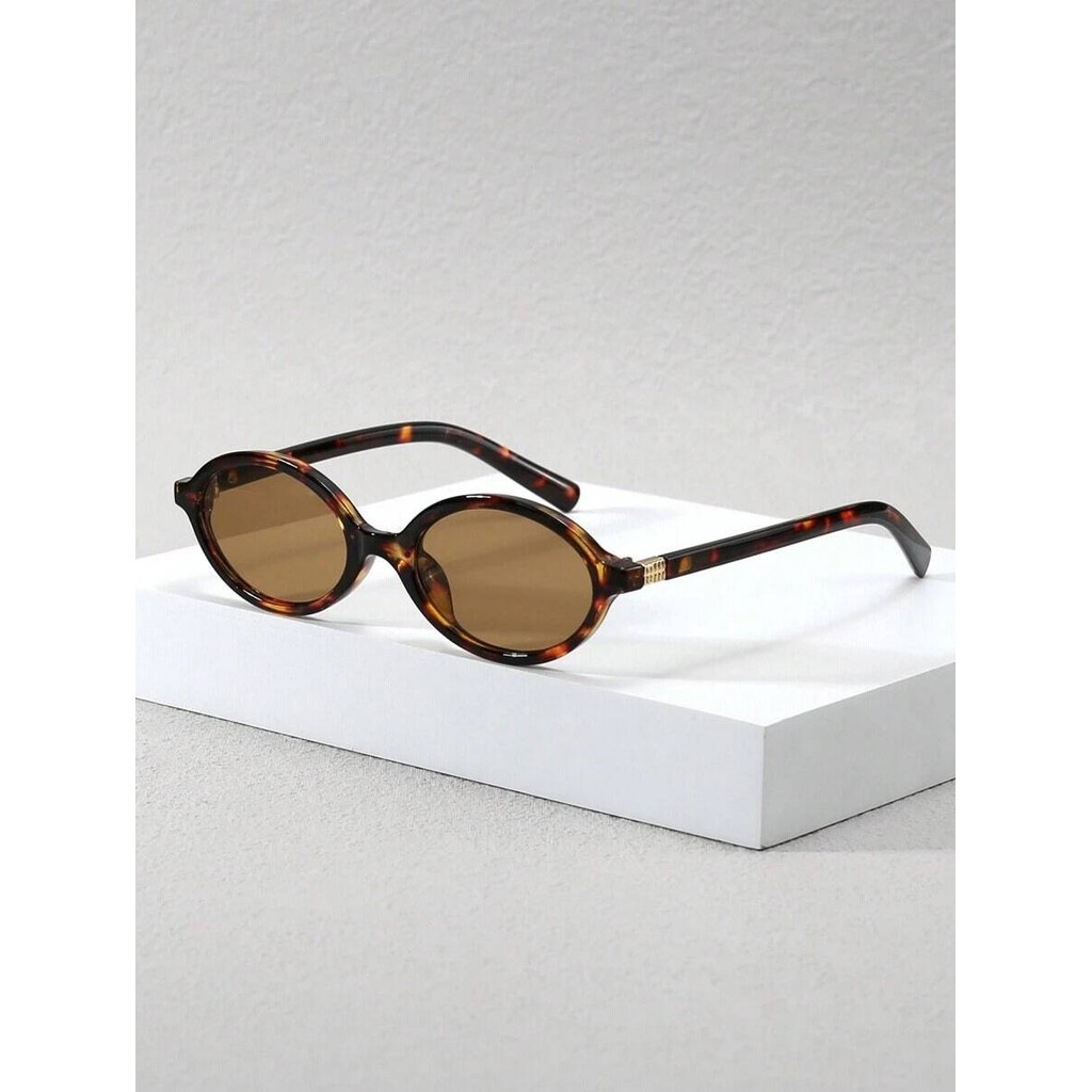 Óculos de Sol moda feminino de Estilo vintage Decoração de Metal de Armação Oval Pequena Mulheres, Estilo Oval