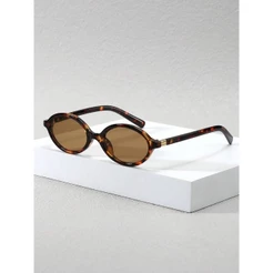 Óculos de Sol moda feminino de Estilo vintage Decoração de Metal de Armação Oval Pequena Mulheres, Estilo Oval