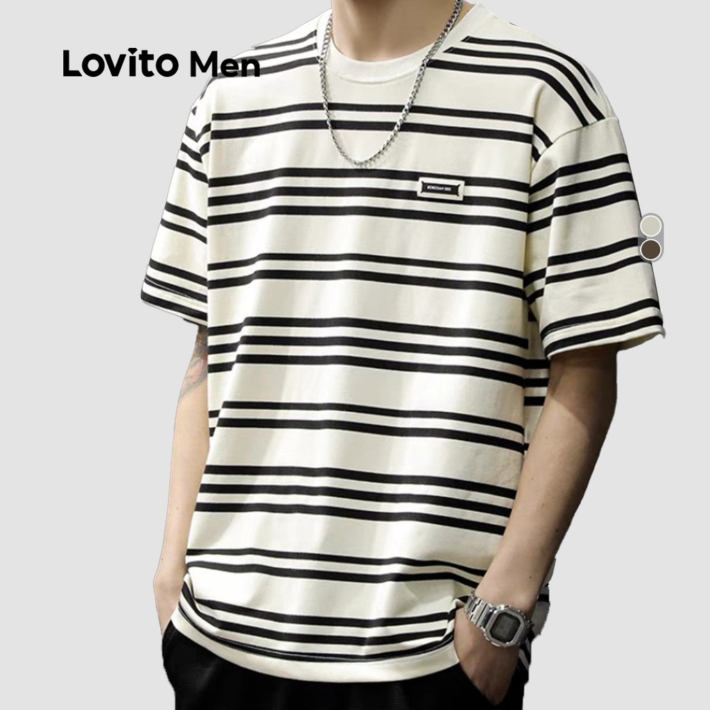 Lovito Men Camisa Casual de Cores Bloque para Primavera/verão para homens LNE118064 em Oferta na Shopee