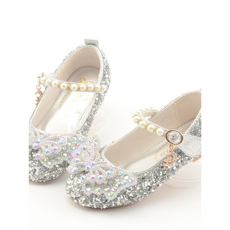 Meninas congeladas Elsa princesa sapatos baixos dia 1 novo estilo menina sapatos de desempenho arco vestido sapatos