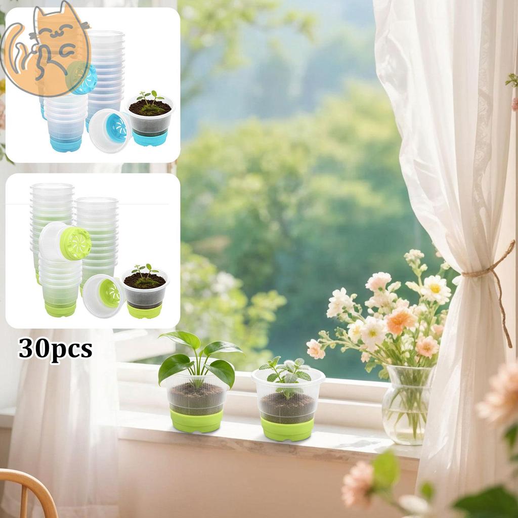 30 Pçs 4 Polegada Vasos De Berçário Com Base De Silicone Multiuso Plástico Planta Pote Mudas Plantador Semente Starter S