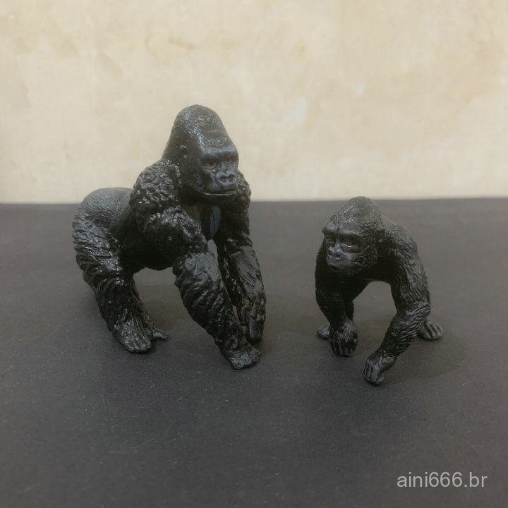 Produtos populares em grande quantidade: Brinquedo realista de modelo animal, babuíno, macaco, gorila de costas prateada