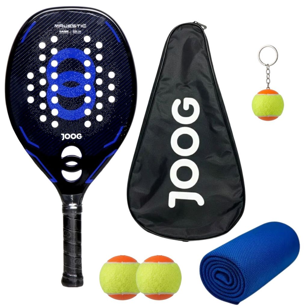 Raquete de Beach Tennis Majestic Kvl Kevlar EVA Pro + Capa Joog - Profissional Super Foam Carbono