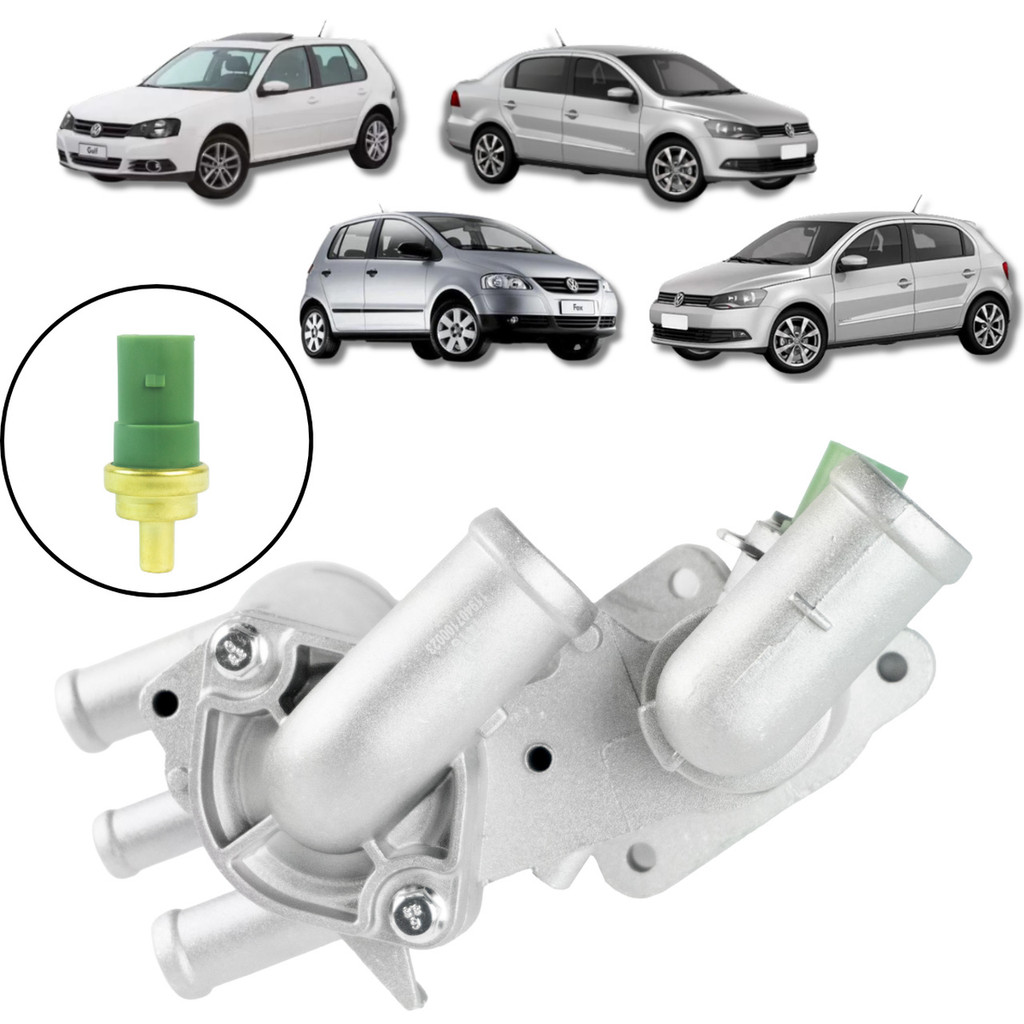 CAVALETE TUBO DE ÁGUA VW GOL VOYAGE G5/G6 SENSOR VERDE ALUMÍNIO COMPLETO