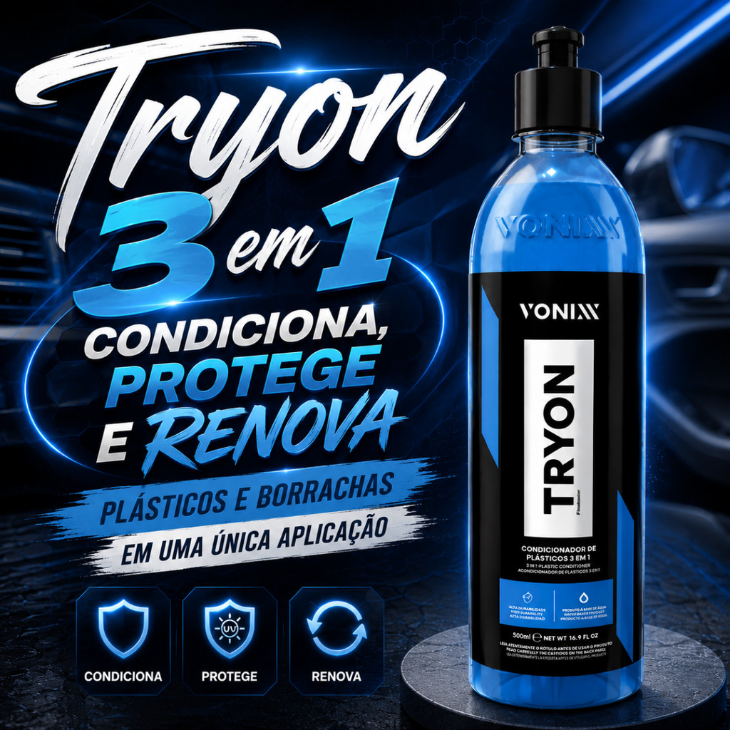 Tryon 500ml Vonnix Restaurador 3 em 1 Plásticos e Borrachas