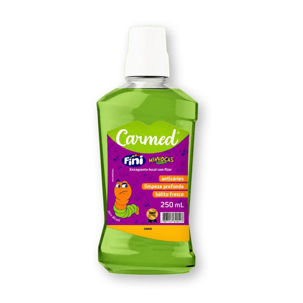 Kit 3 Enxaguante Bucal Carmed Fini Minhoca 250ml