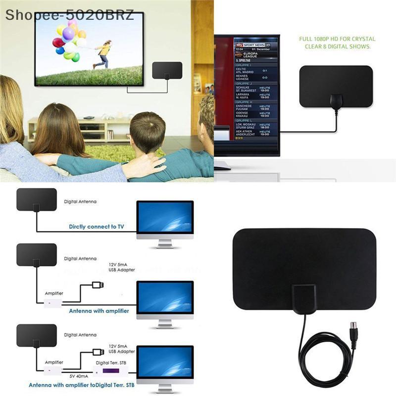 [THEBR] Antena De TV HDTV Plana Interna Alcance De 50 Milhas VHF UHF DVB-[BR]